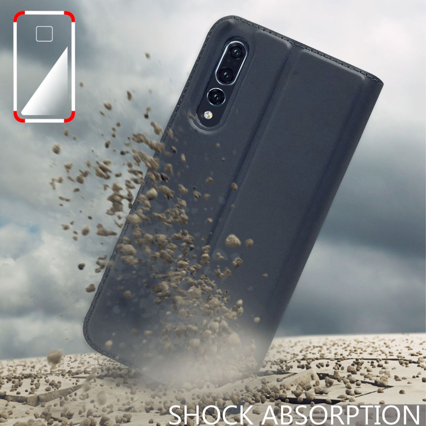 NALIA Hülle für Huawei P20 Pro, Slim Kickstand Handyhülle Flip Case Kunstleder