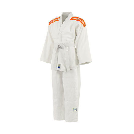 Judoanzug OLYMPIC 950 g/cm³ mit orangen Schulterstreifen