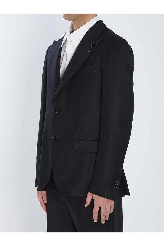 Jacket in pure virgin wool and cashmere