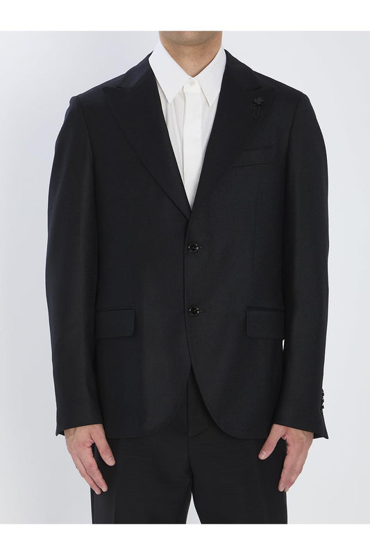 Jacket in pure virgin wool and cashmere