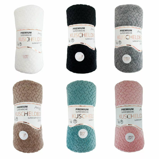 Günstige Jacquard Wohndecke » Kuscheldecke 150x200cm » Couchdecke leichter Flanell » Tagesdecke