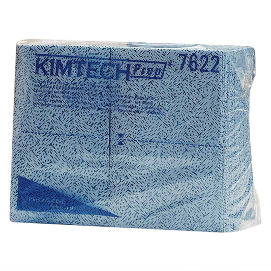 Auslaufartikel: Kimtech® Prozeßwischtücher - Viertelgefaltet / Blau - 12 Bags  x 35 Sheets | Karton (12 Beutel)