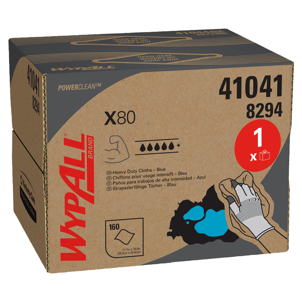 WypAll® X80 PowerClean - BRAG™ Box / Stahlblau - 1 Brag Box  x 160 Sheets | Karton (1 Box)