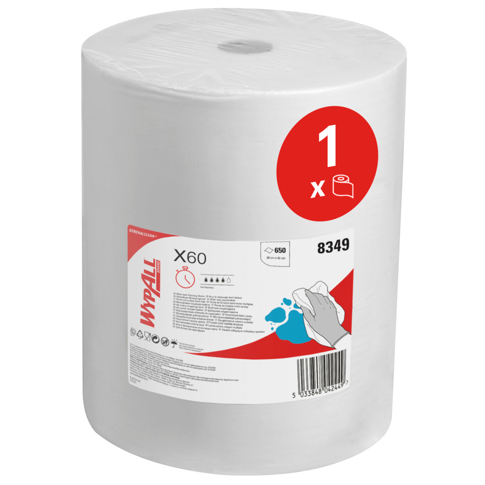 WypAll® X60 Genral Clean - Großrolle / Weiß - 1 Roll  x 650 Sheets | Karton (1 Rolle)