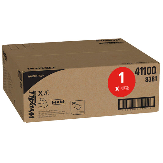 WypAll® X70 PowerClean - Tuch / Weiß - 1 Right Rag Box  x 300 Sheets | Karton (1 Box)