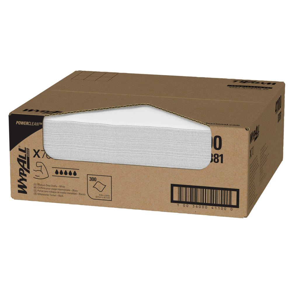 WypAll® X70 PowerClean - Tuch / Weiß - 1 Right Rag Box  x 300 Sheets | Karton (1 Box)