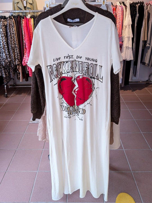 Kleid Maxi Rock And Roll mit Schlitz und Taschen Baumwolle - One Size 2195