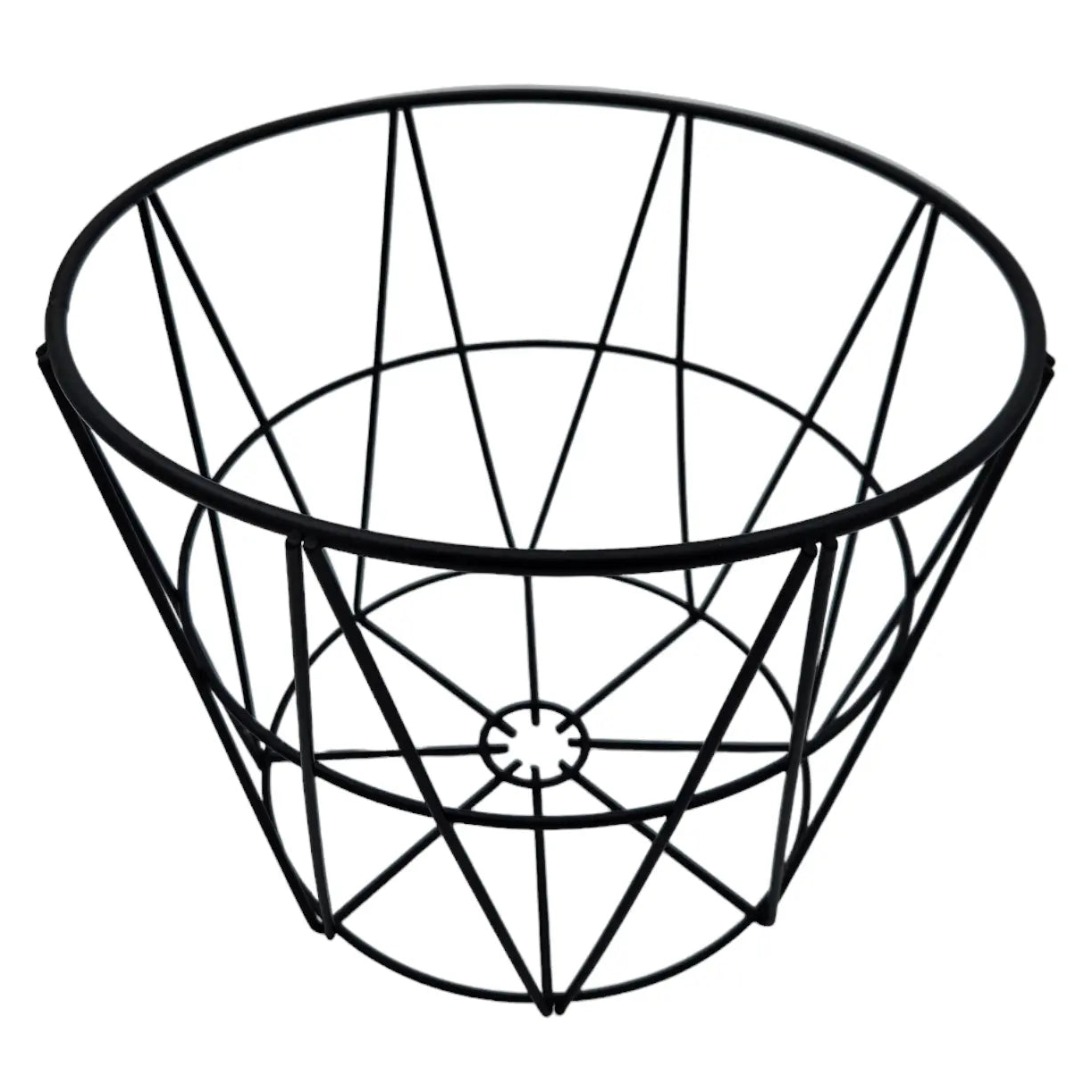 Korb rund Metall schwarz Aufbewahrungskorb Deko runder Metallkorb 25x20 cm