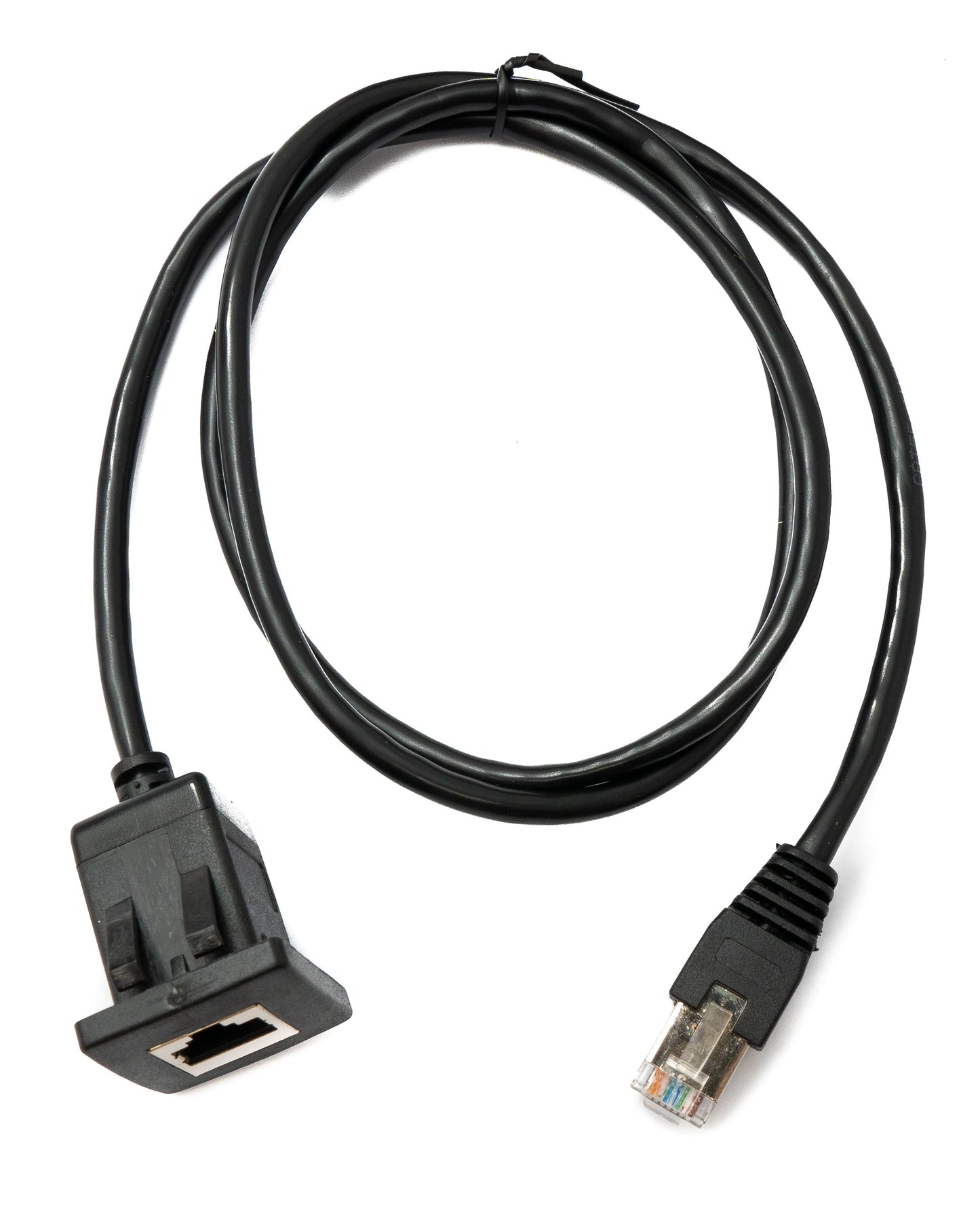 SYSTEM-S LAN snúra 100 cm RJ45 tengi í innstungu Ferkantaður mælaborðsfesting Cat6
