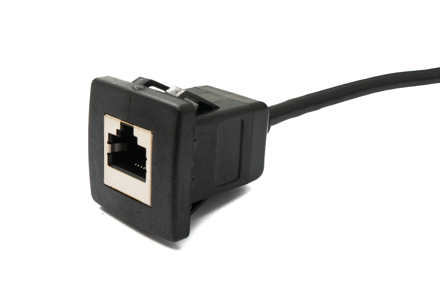 SYSTEM-S LAN snúra 100 cm RJ45 tengi í innstungu Ferkantaður mælaborðsfesting Cat6