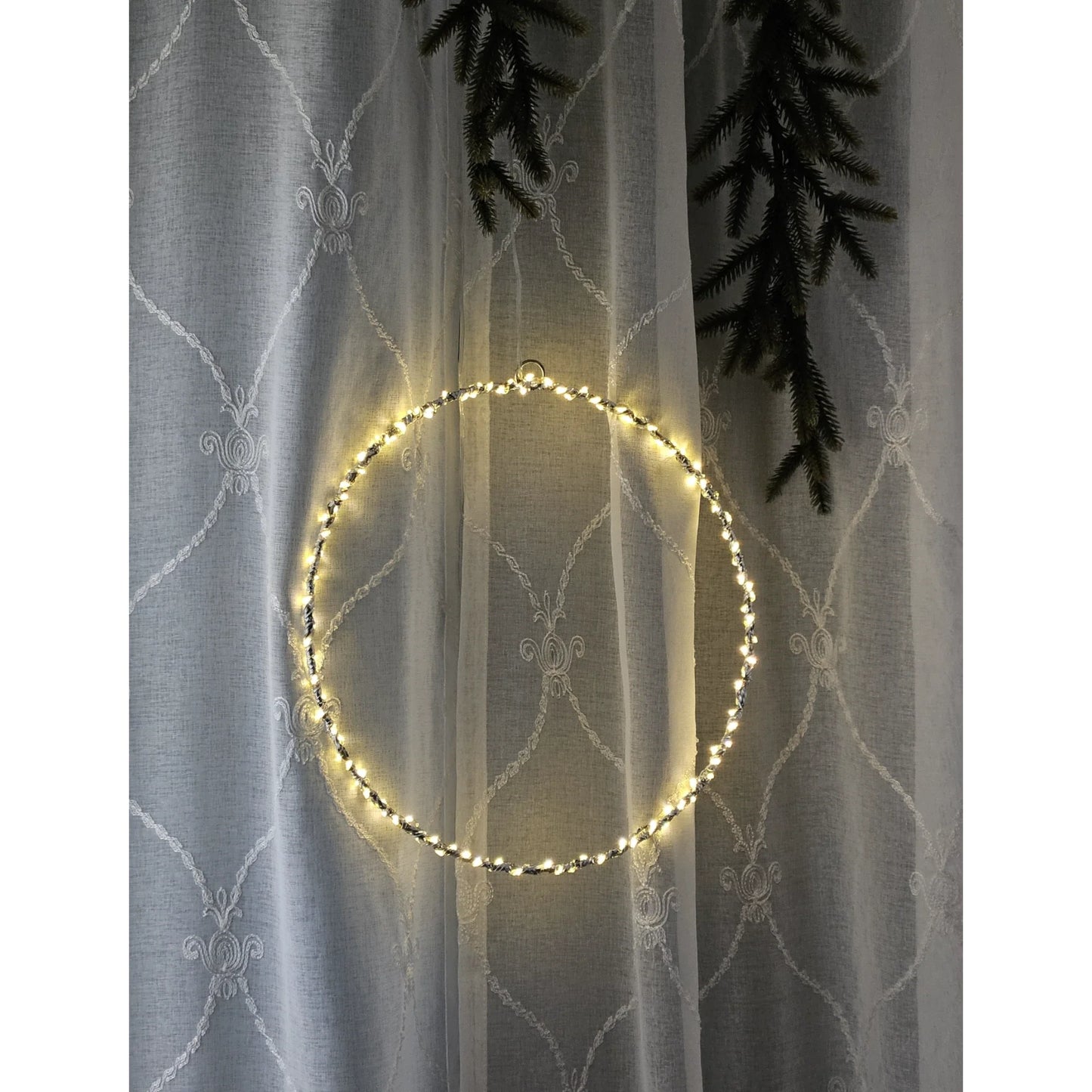 LED Beleuchtung Weihnachten Batterie Lichterkranz Kranz Timer 120 LED 30cm warmweiß