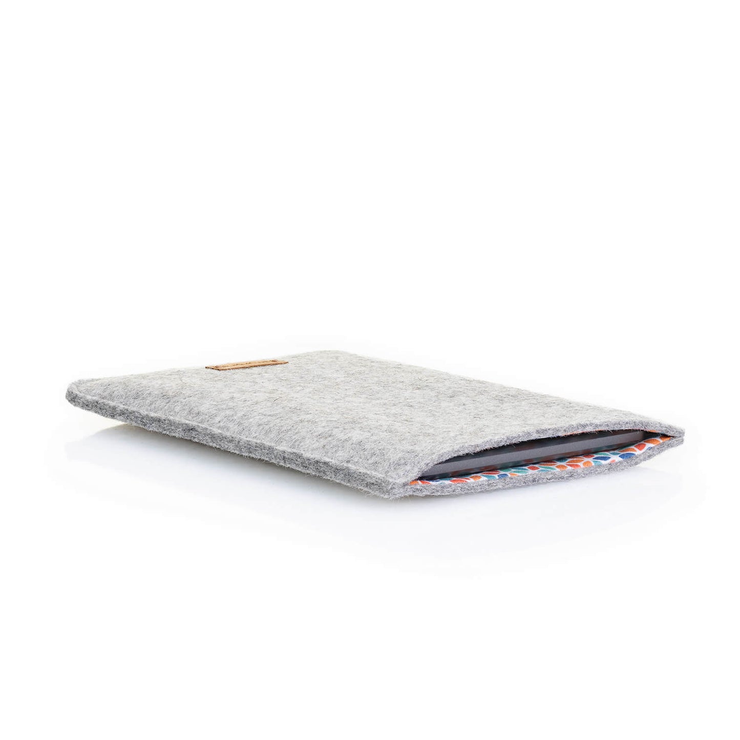 Hülle für Onyx Boox Note Air 2 Plus | aus Filz und Bio-Baumwolle | hellgrau - colorful | Modell "LET"