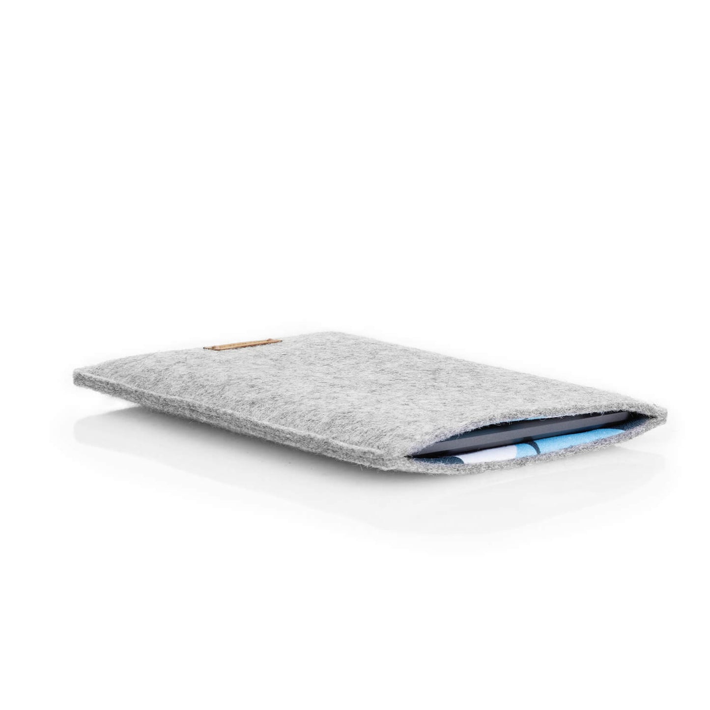 Hülle für Kindle Scribe | aus Filz und Bio-Baumwolle | hellgrau - shapes | Modell "LET"
