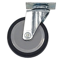 Novocal Leichtlauflenkrolle mit Platte Ø 125 mm, mit Stopp - für Stationswagen mit Einspannringe | Packung (1 Stück)