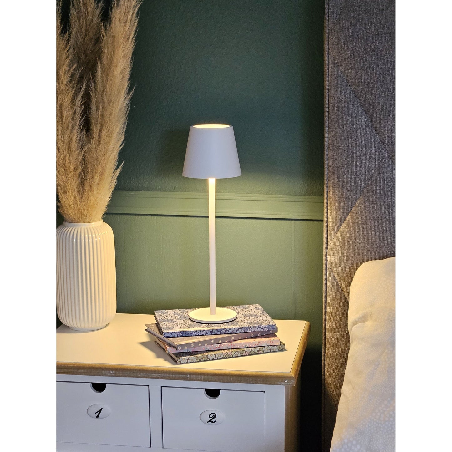 Lampe LED ohne Kabel Touch Tischleuchte Tischlampe Leuchte kabellos dimmbar