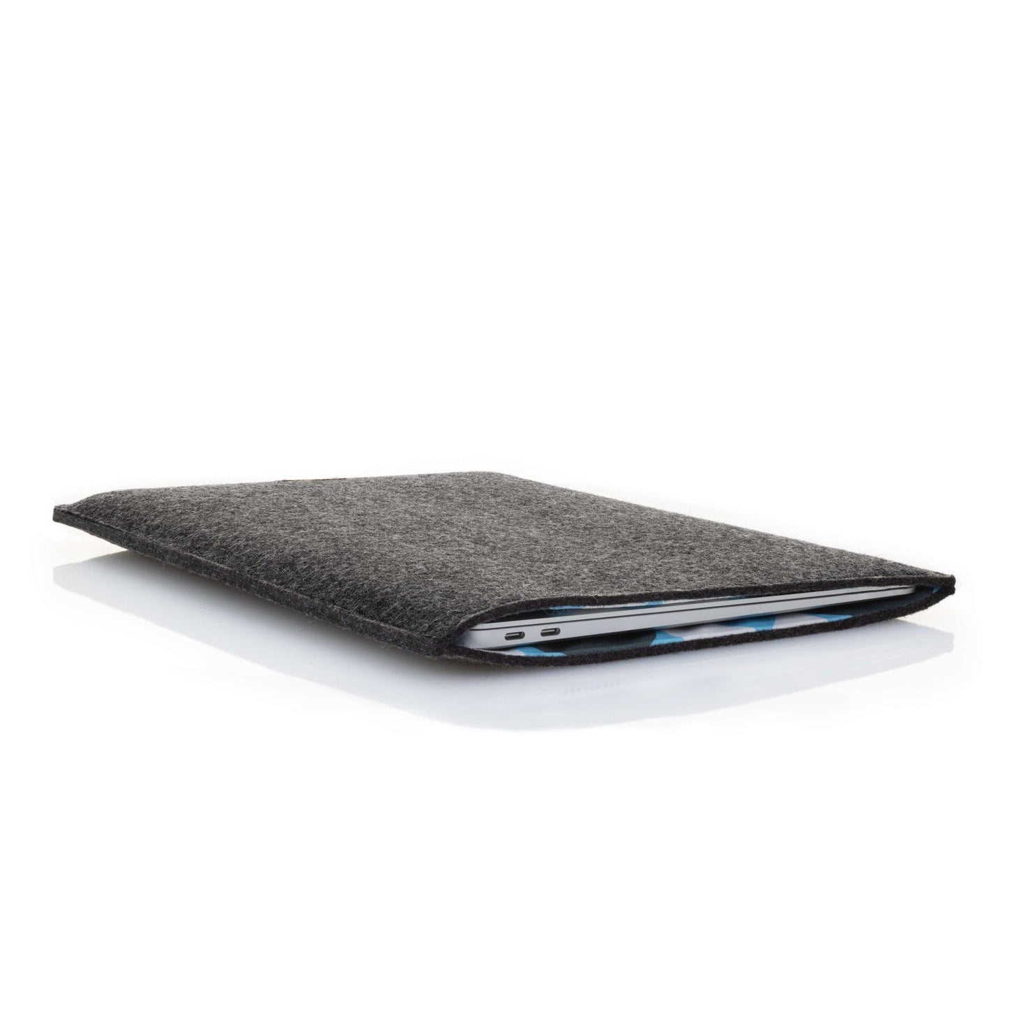 Hülle für Asus Zenbook 14X | aus Filz und Bio-Baumwolle | anthrazit - Shapes | Modell "LET"
