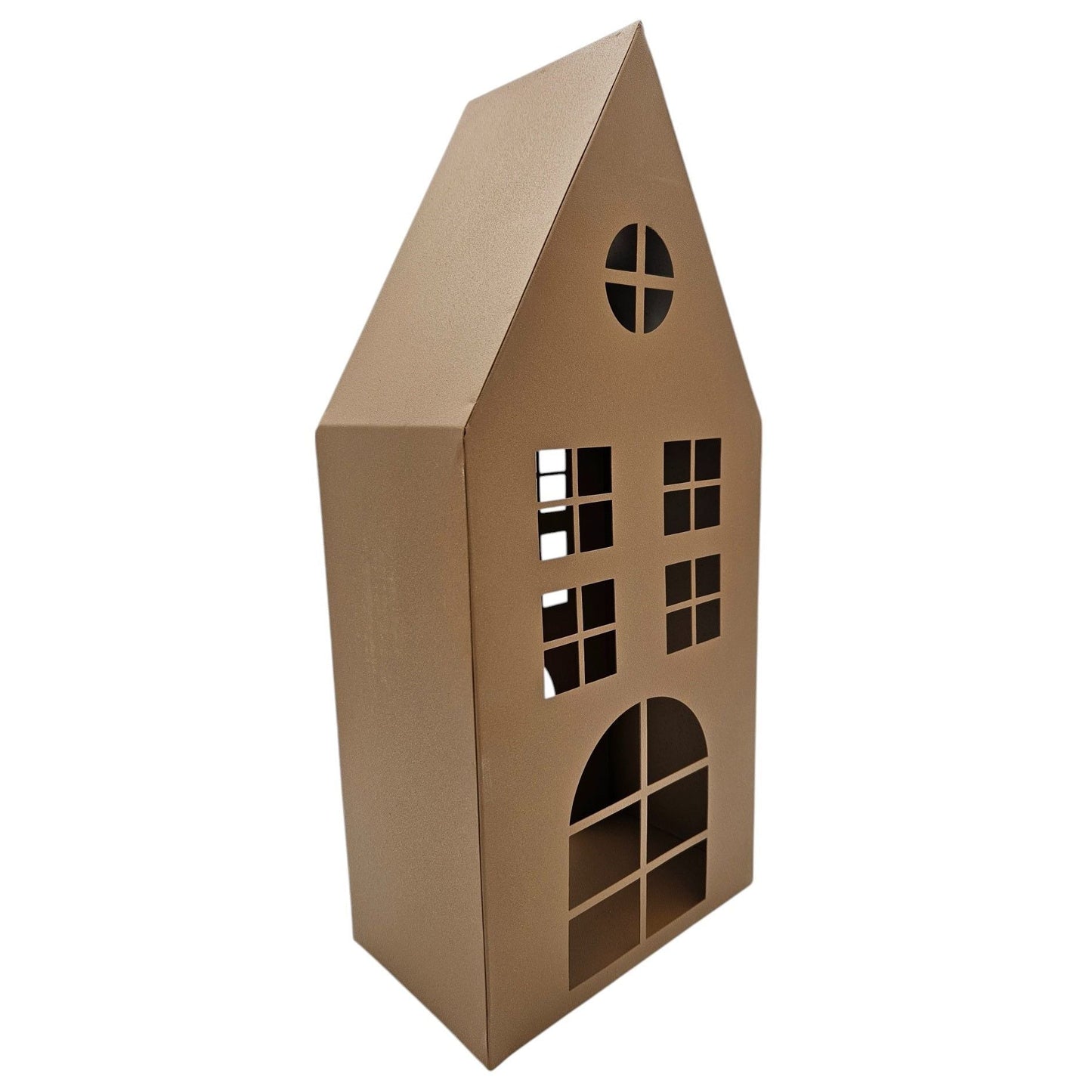 Laternenhaus Windlicht Kerzenhalter Rostoptik Haus Metall Deko Laterne 40 cm