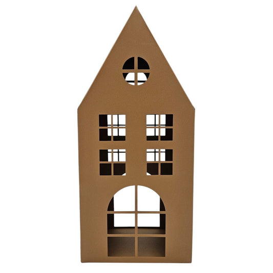 Laternenhaus Windlicht Kerzenhalter Rostoptik Haus Metall Deko Laterne 40 cm