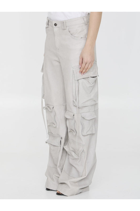 Leather cargo pants
