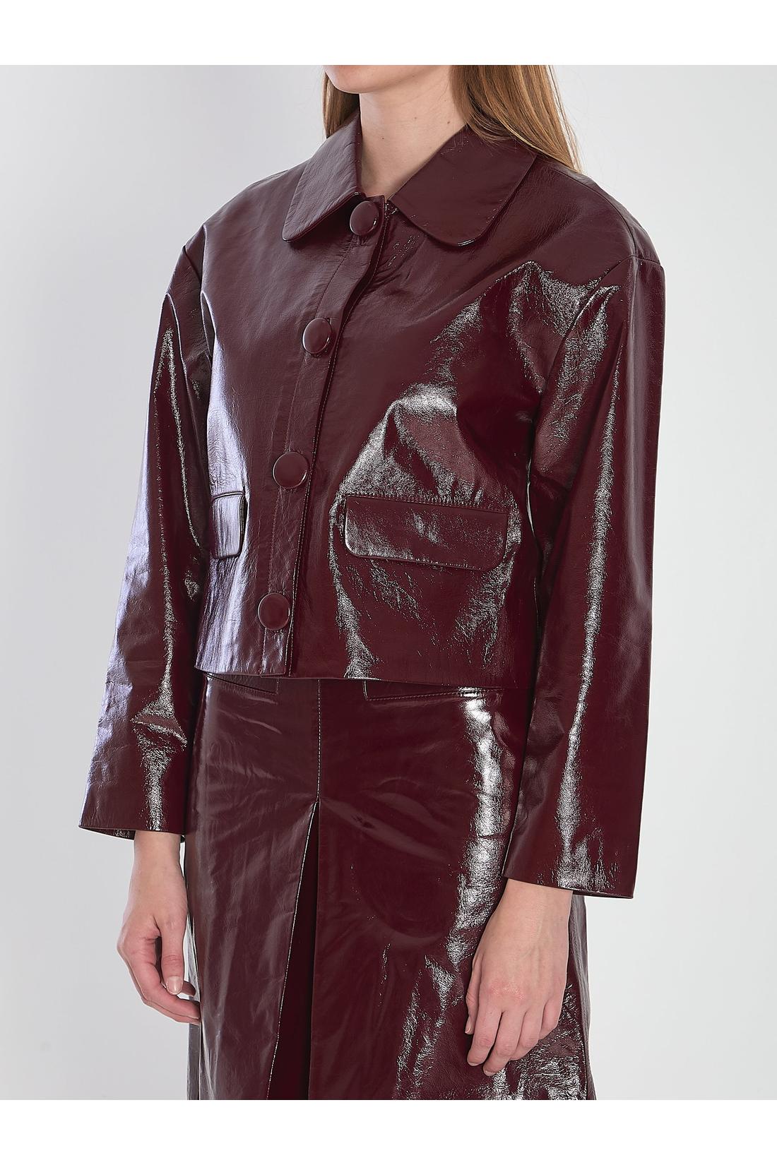 Leather cropped jacket