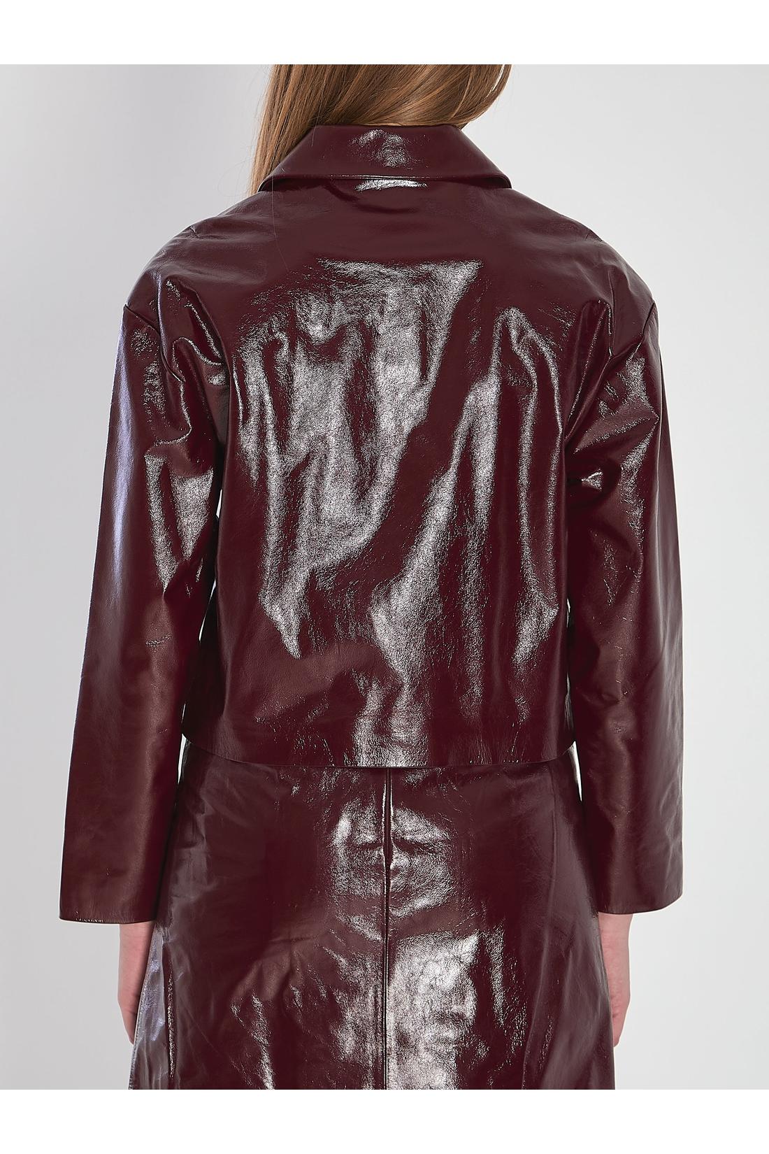 Leather cropped jacket