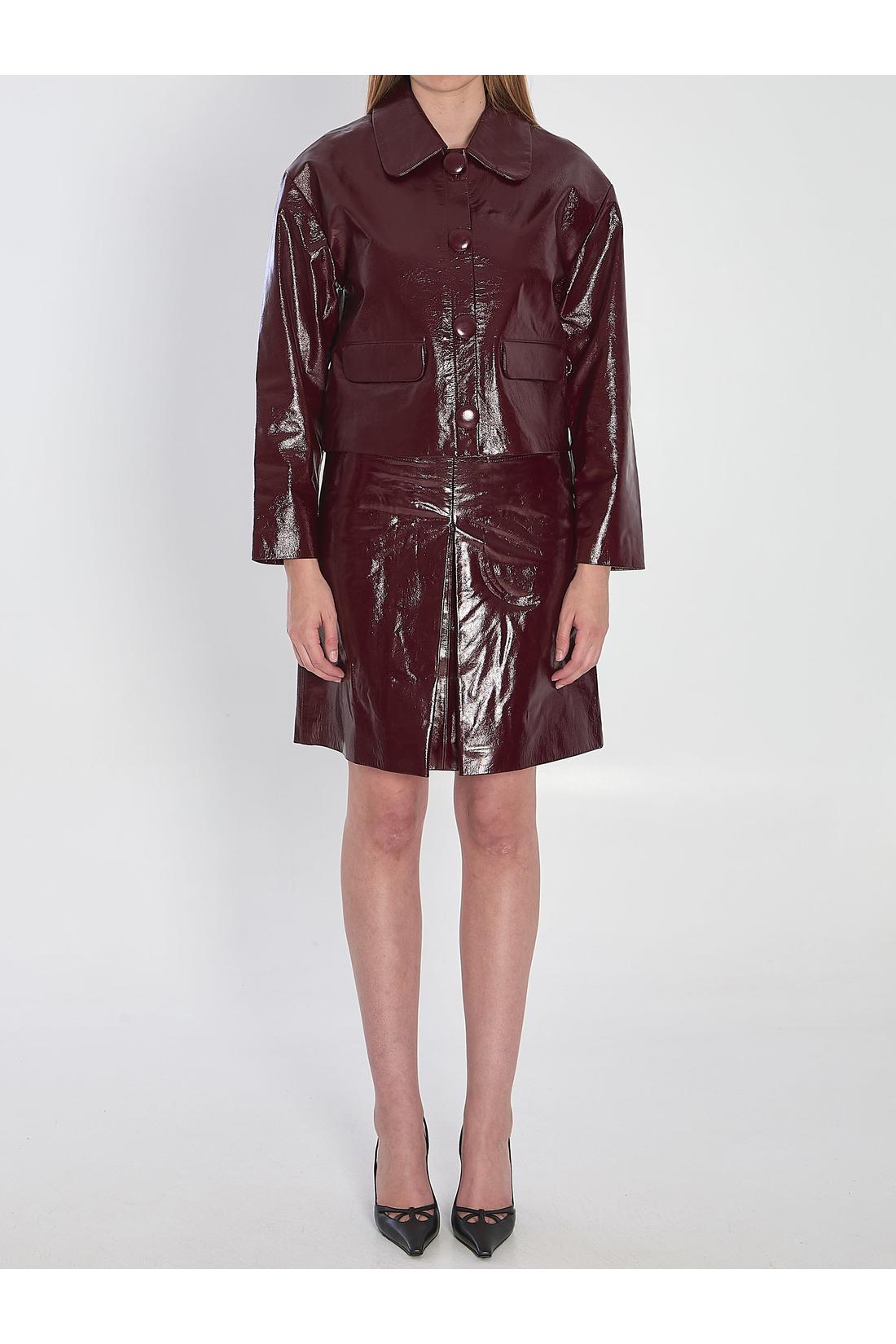 Leather cropped jacket