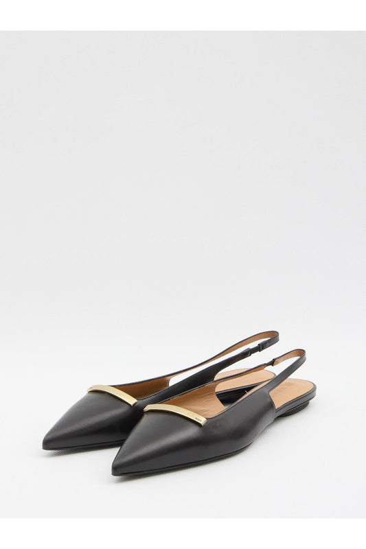 Leather slingback ballerinas