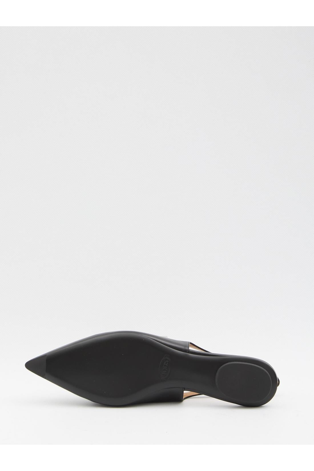 Leather slingback ballerinas