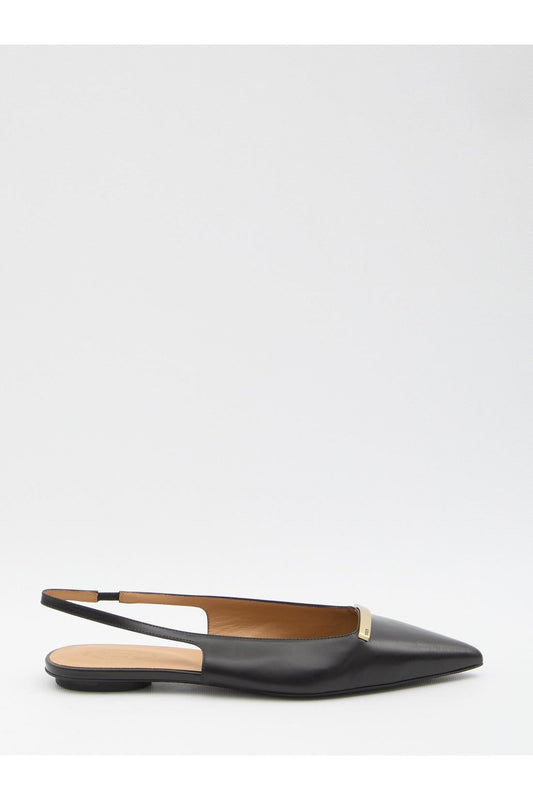 Leather slingback ballerinas