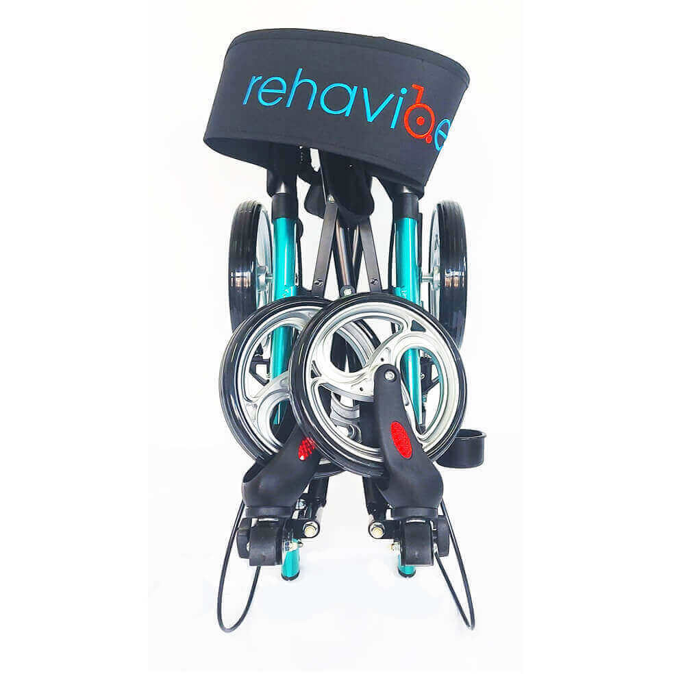 Leichtgewicht Reiserollator Grün – 3-fach faltbar, nur 7,2 kg, bis 136 kg