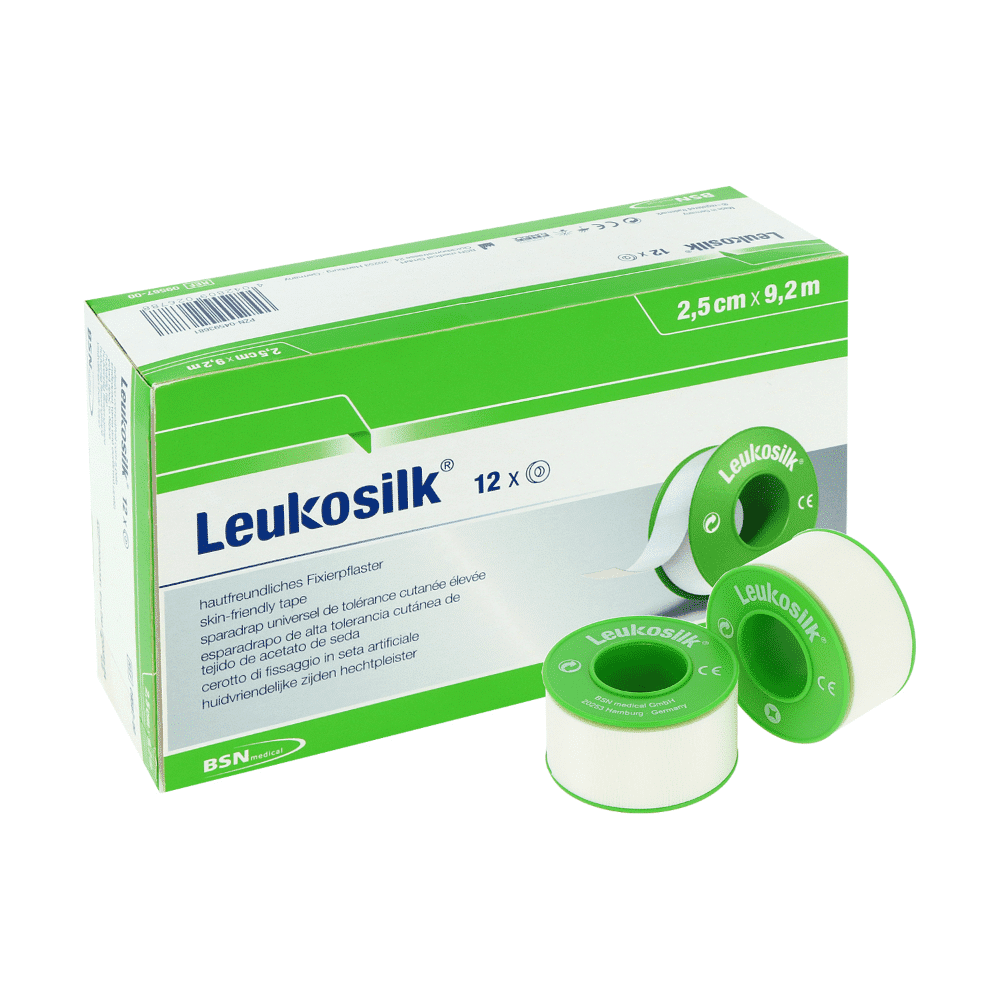 Leukosilk, Rollenpflaster, 9,2 m : 2,5 cm | Packung (12 Rollen)