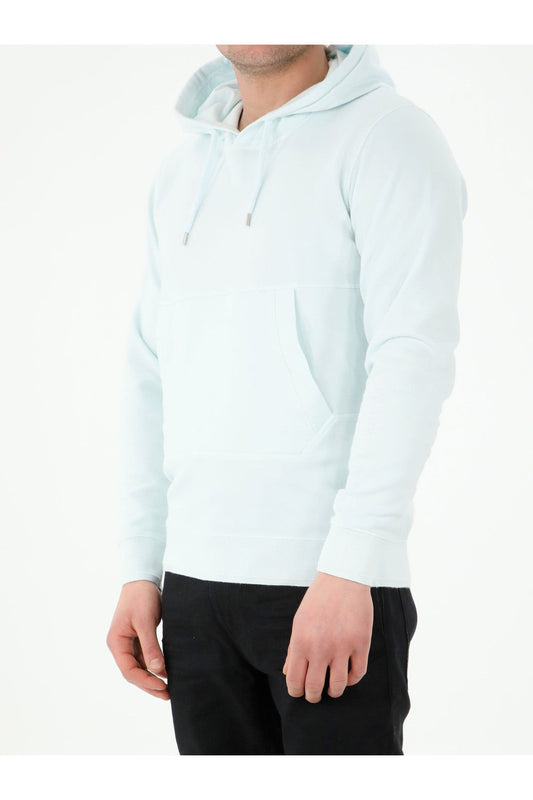 Light-blue hoodie