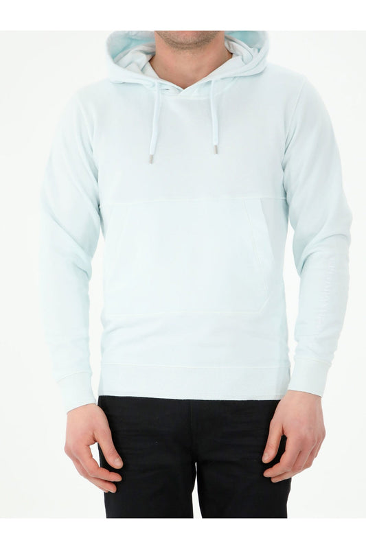 Light-blue hoodie