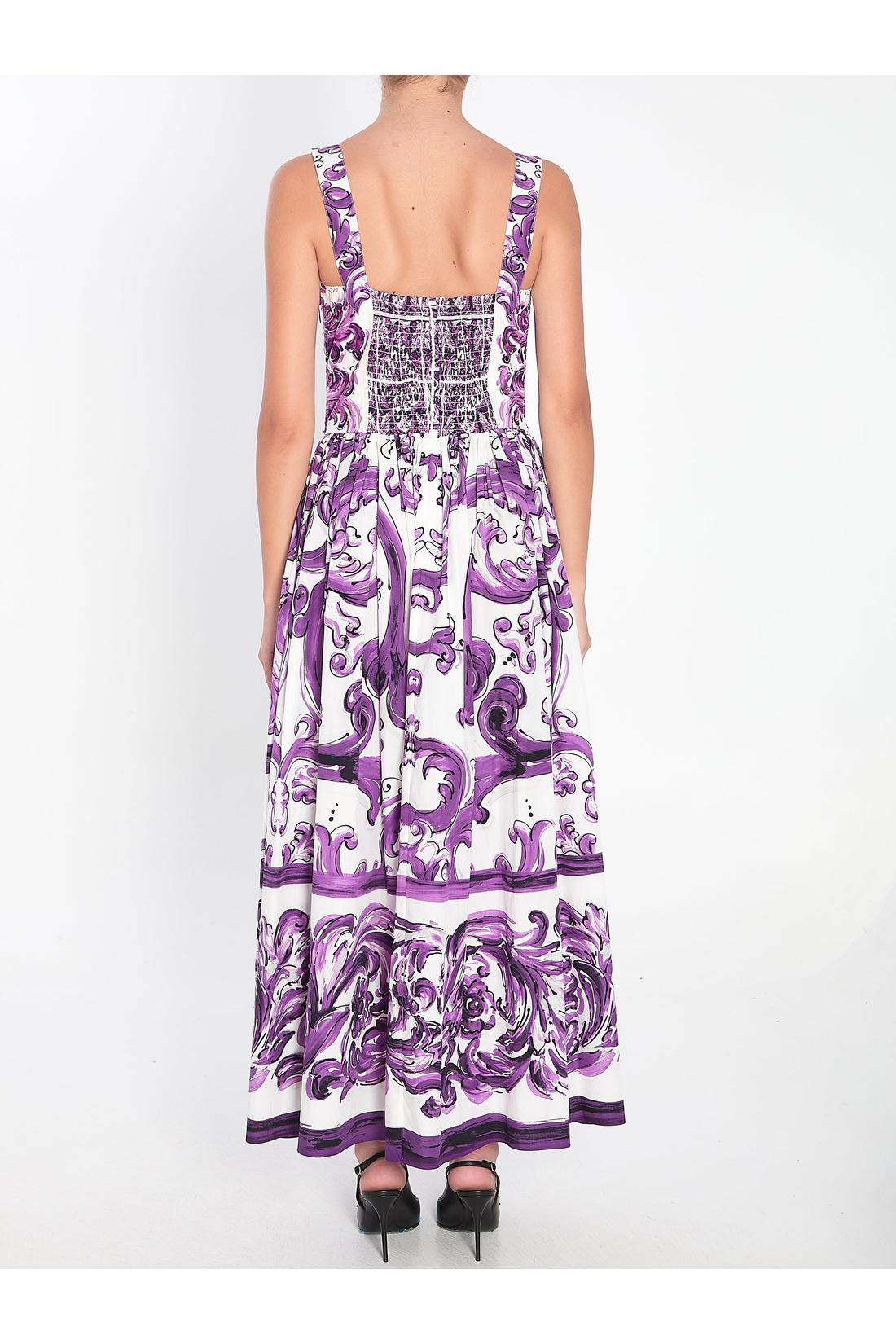 Long dress with Maiolica print