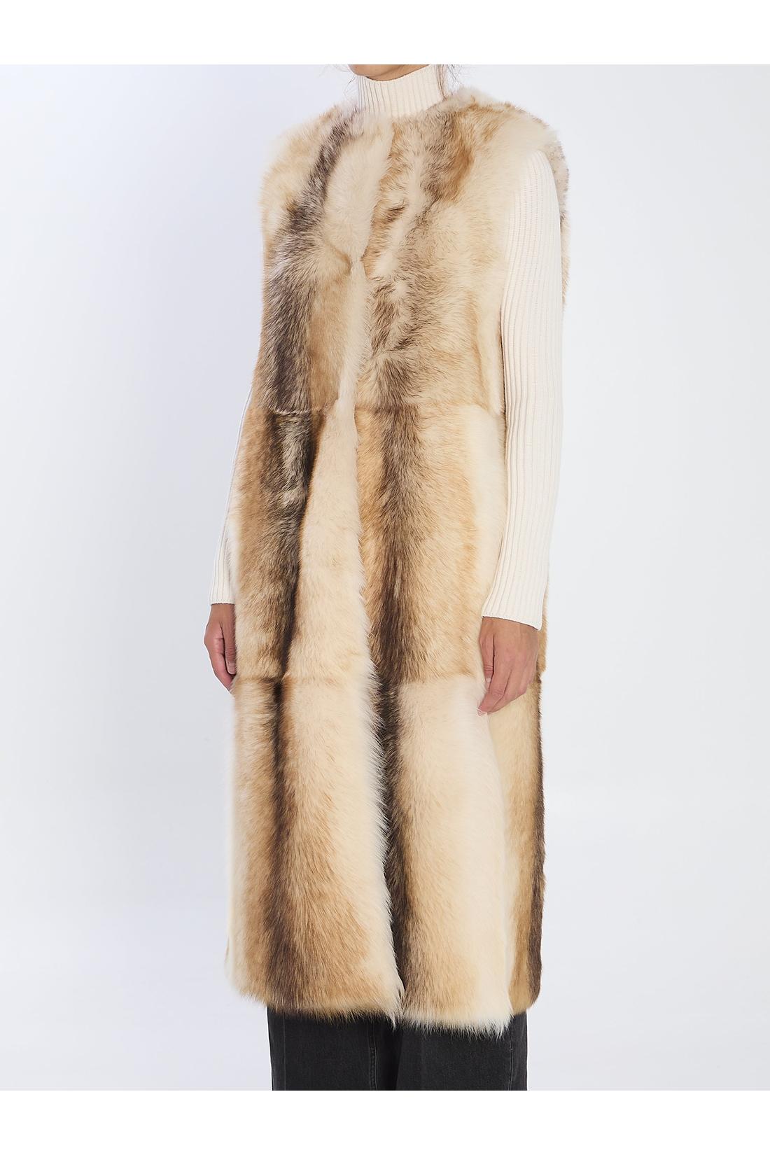 Long lamb fur vest