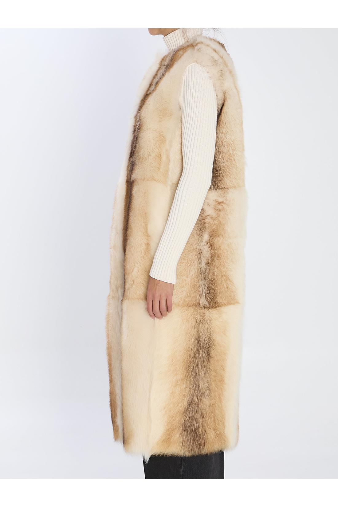 Long lamb fur vest