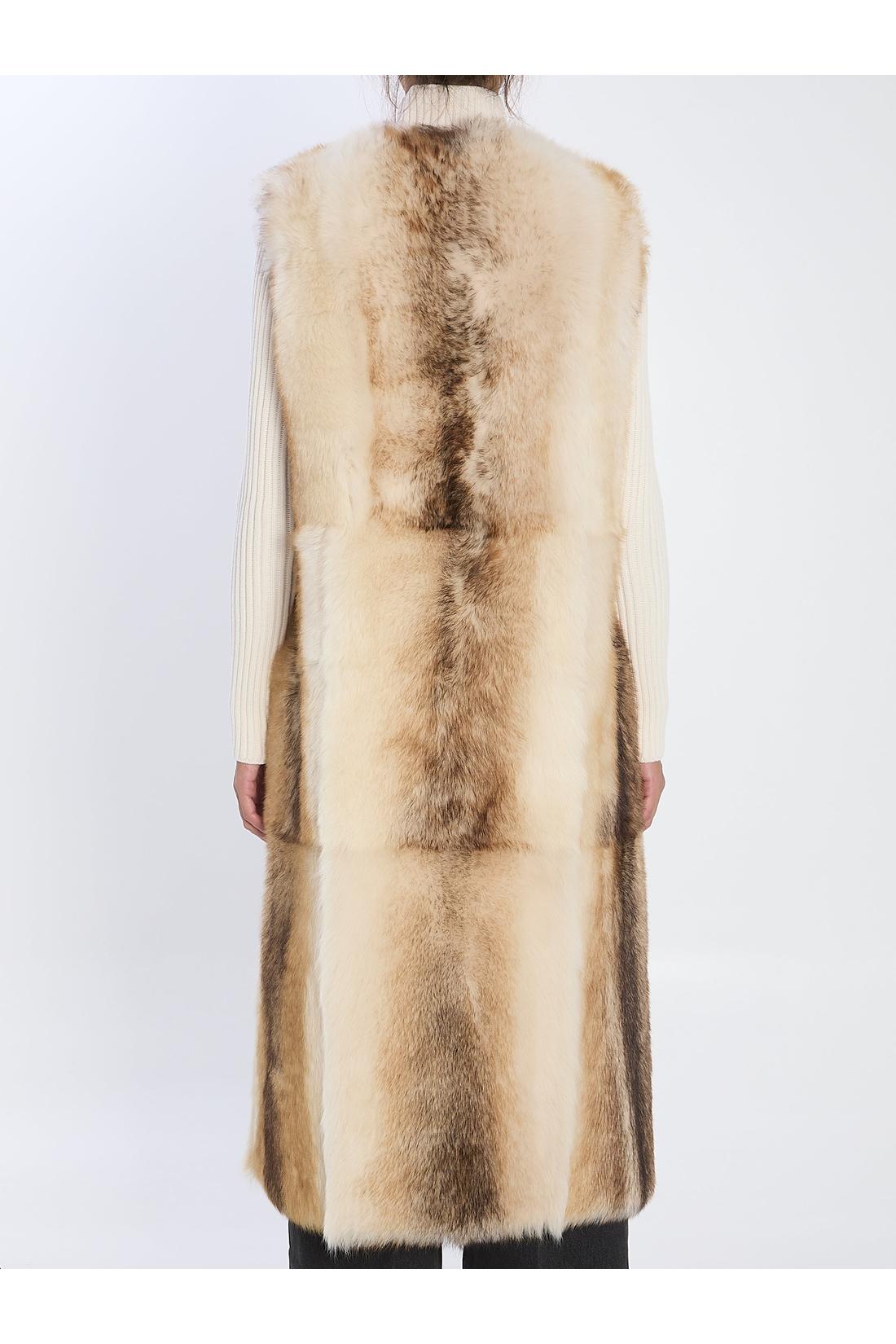 Long lamb fur vest