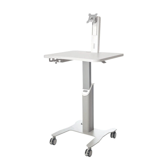 Novocal Mobiler Arbeitsplatz für Laptop oder Panel PC inkl. höhenverstellbarem Monitorarm und VESA | Packung (1 Stück)