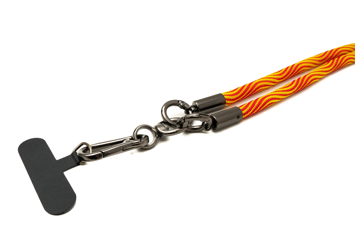 SYSTEM-S Umhänge Band Schulter Hals Schlaufe für Smartphone Hülle aus Nylon Orange Gelb