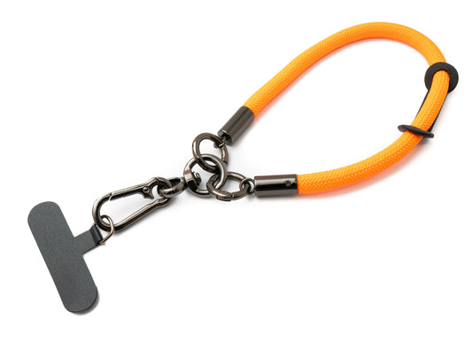 SYSTEM-S wrist strap bracelet for smartphone case made of nylon in orange 