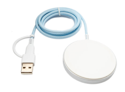 SYSTEM-S Wireless Charger 15 W Charging Station Cable 100 cm USB 3.1 Type C 2.0 A Plug for Smartphone 