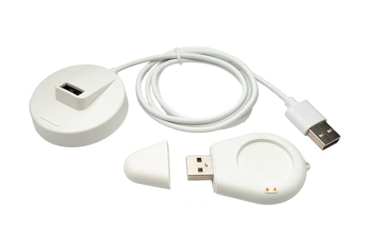 SYSTEM-S USB 2.0 Kabel 100 cm Ladestation für Xiaomi Watch S3 2 Pro 2 H1 abnehmbar in Weiß