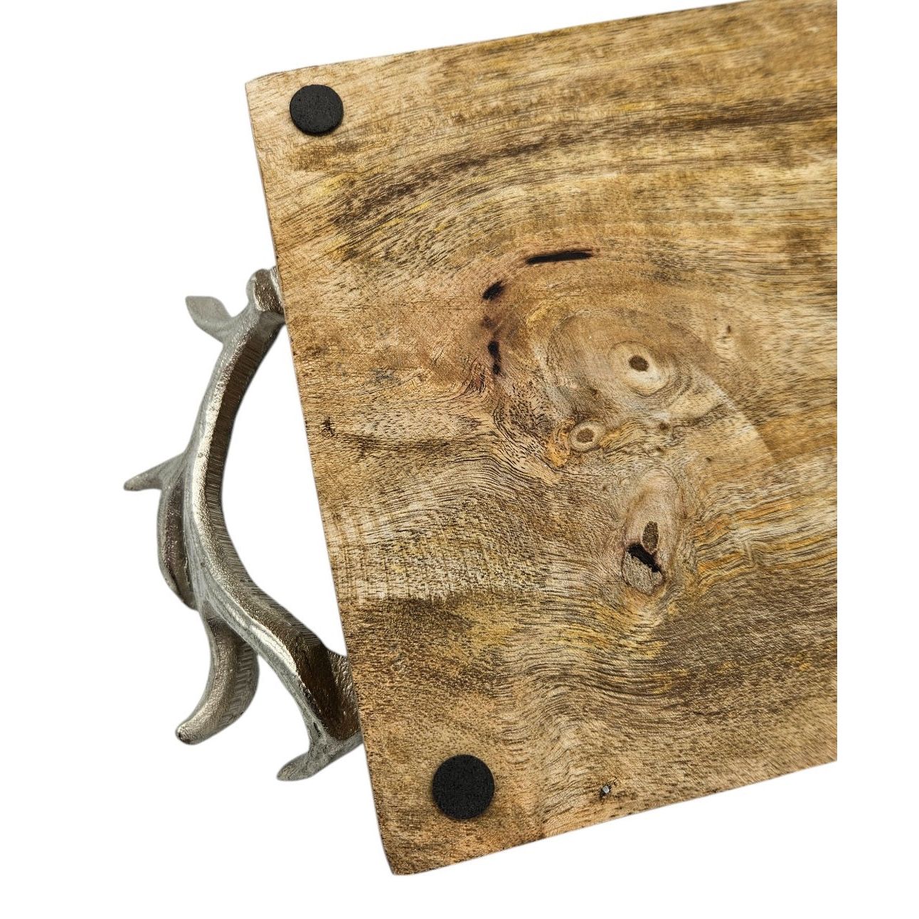 Tablett Mangoholz langes Tablett Kerzentablett Serviertablett 68 cm Holz