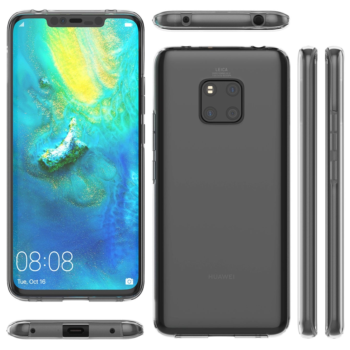 NALIA 360 Degree Phone Case for Huawei Mate20 Pro, Full Cover Case Bumper Case