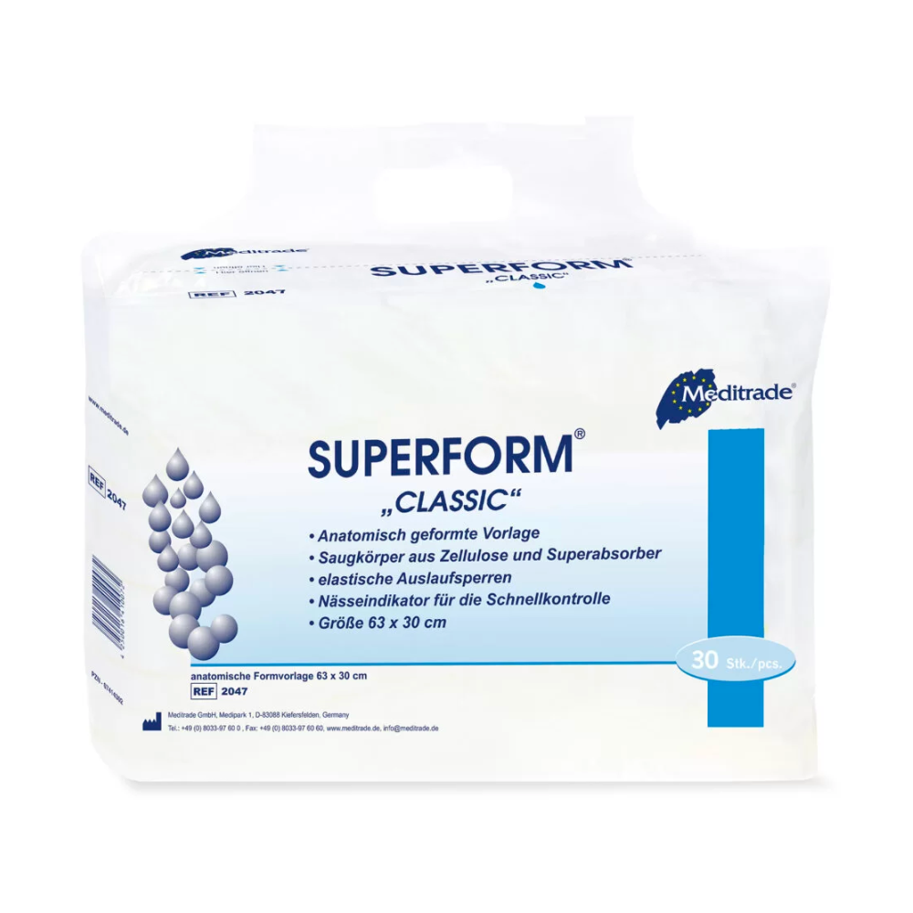 Auslaufartikel: Superform® Classic, Inkontinenzvorlage | Packung (30 Stück)