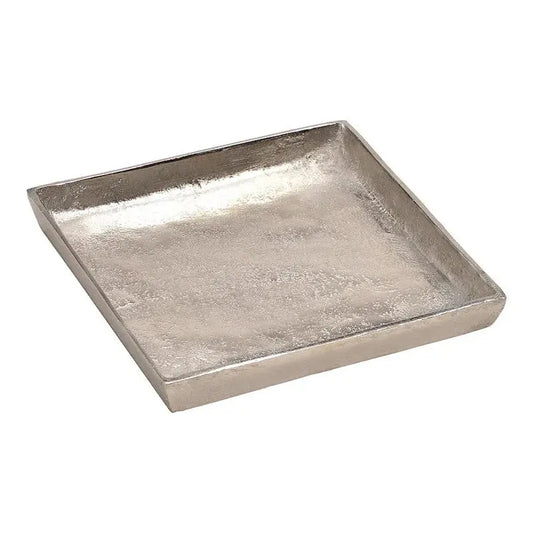 Tablett Dekoteller silber Metall massiv Tischdeko Schale Dekoschale 20x20 cm