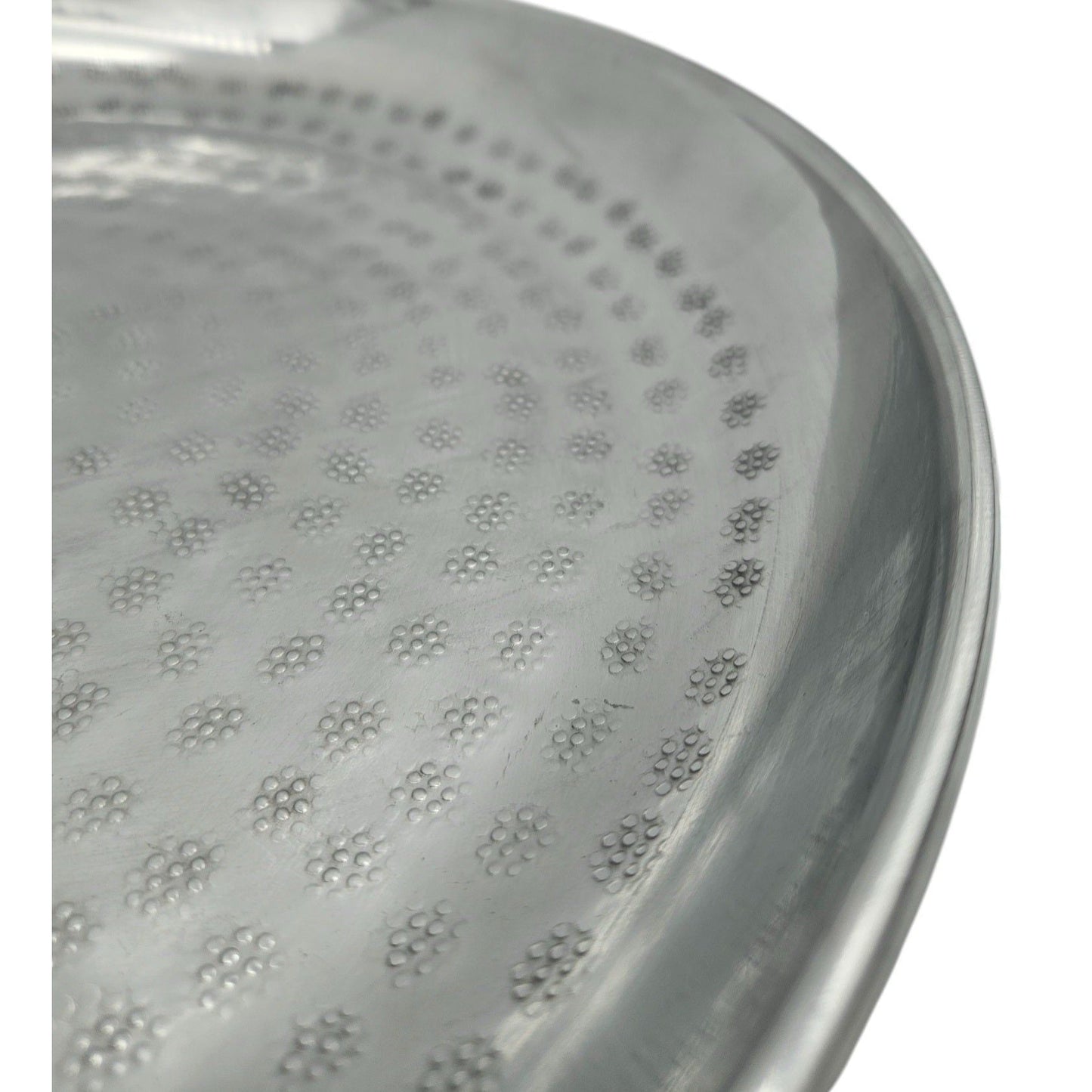 Dekoteller Dekoschale silber Metallschale Hammerschlag Unikat Kerzentablett Kerzenschale