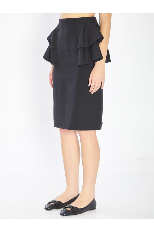 Midi skirt in couture crepe