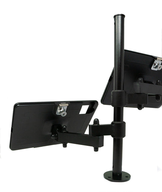 SYSTEM-S Double Desk Mount 360° Stand Lockable for iPad 10, Pro 11", Air (2018 2020 2021 2022 2024)