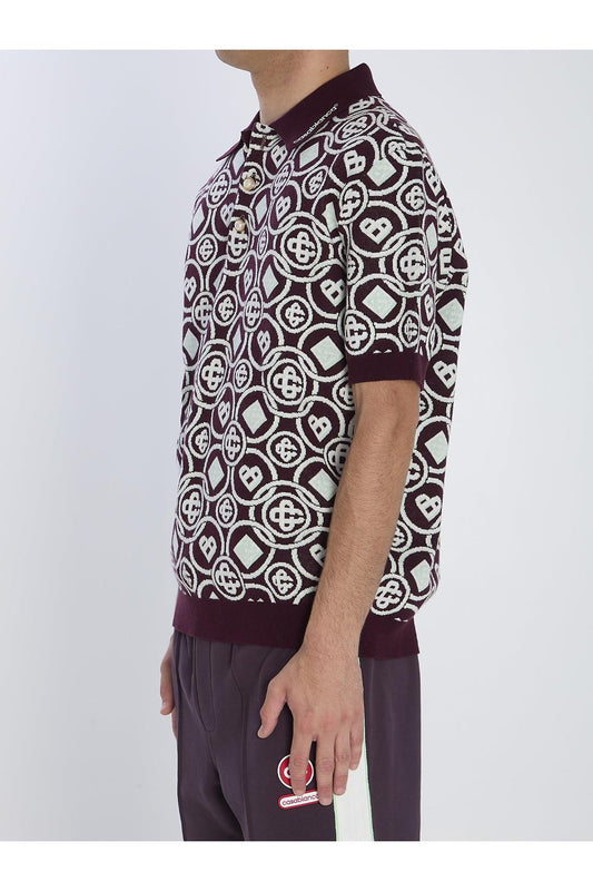 Monogram knit polo